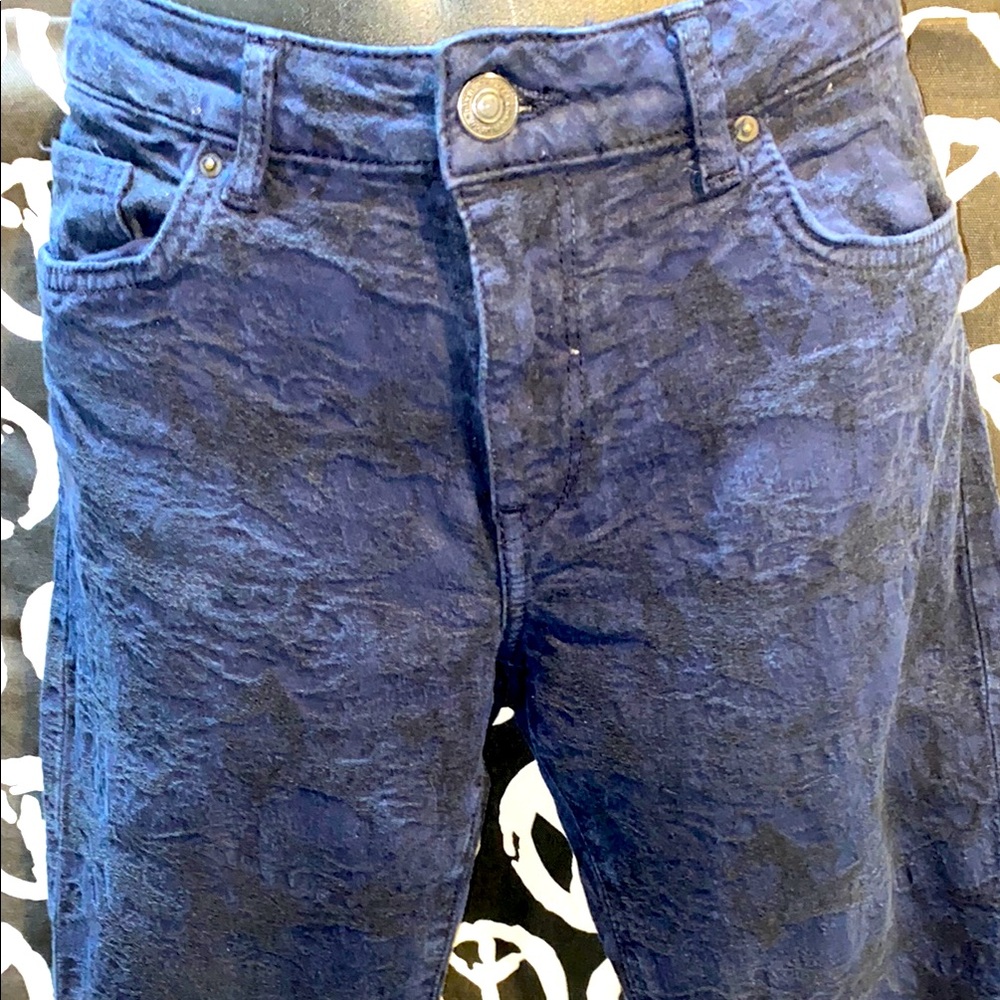 LEARA WOMAN TEXTURED DENIM BLUE JEANS SZ 04